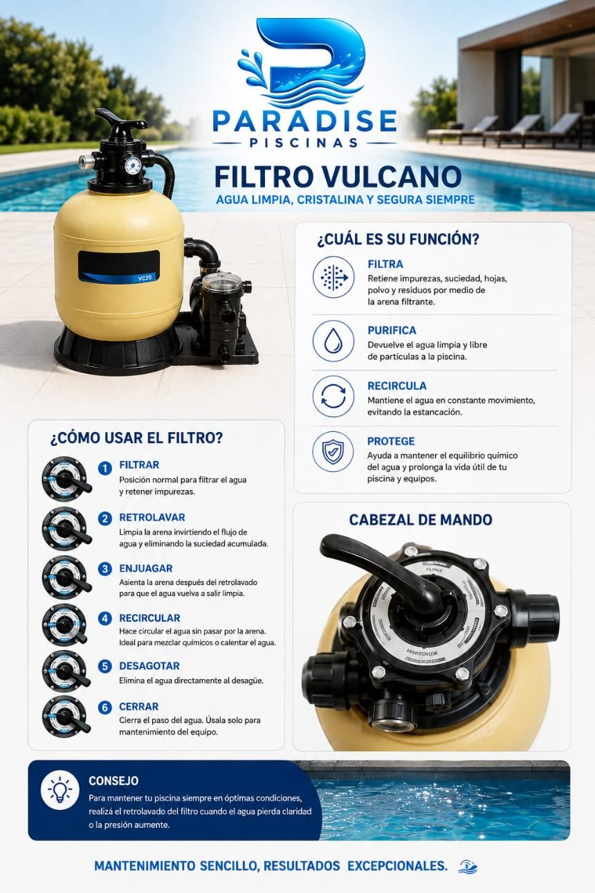 Ficha del filtro Vulcano: función, uso del cabezal y consejos